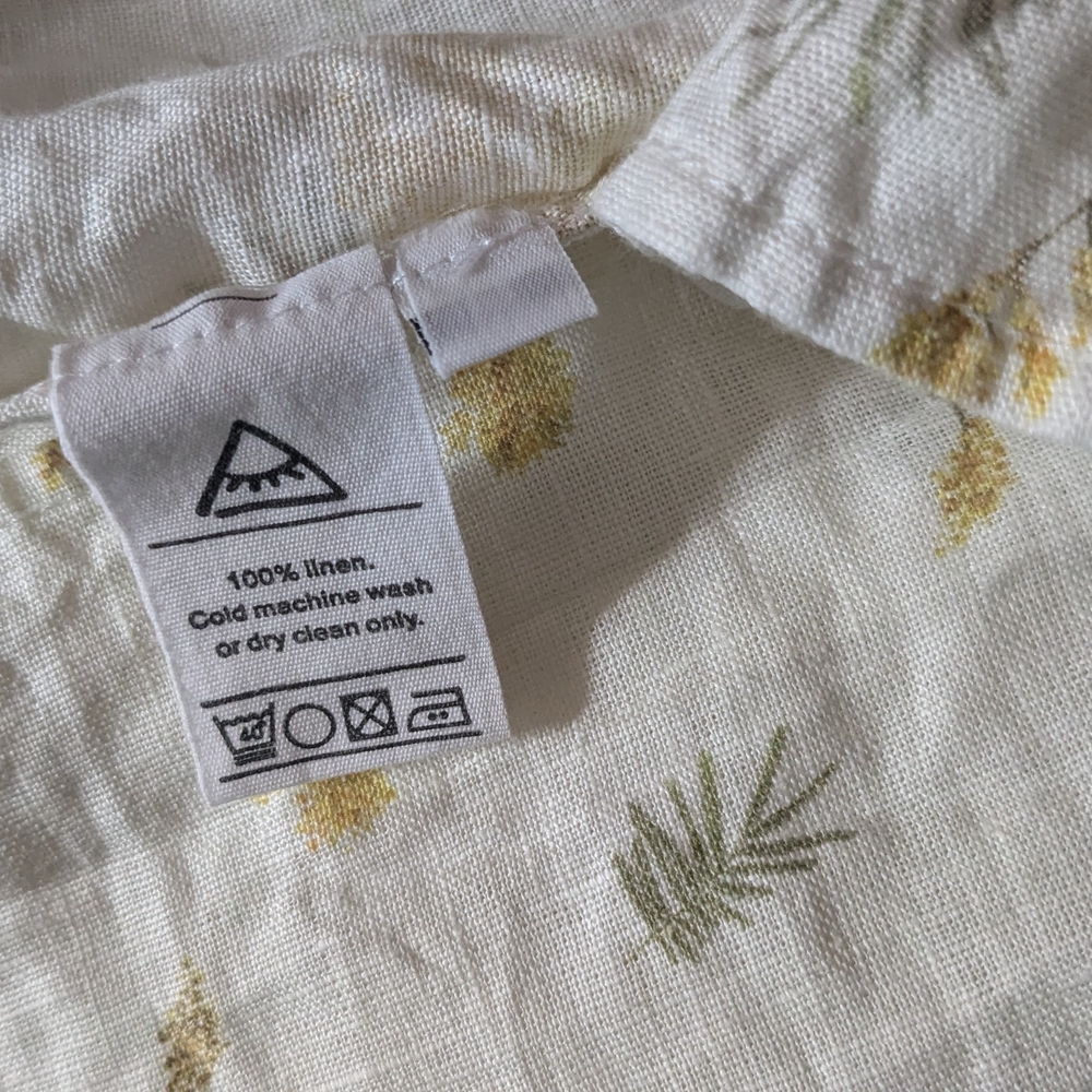 Sleeper Atlanta Smocked Linen Midi Dress Cottagecore Mimosa Size M - Picture 11 of 11